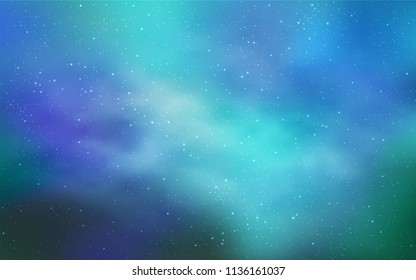 Light BLUE vector background with galaxy stars. Shining illustration with sky stars on abstract template. Pattern for astrology websites.
