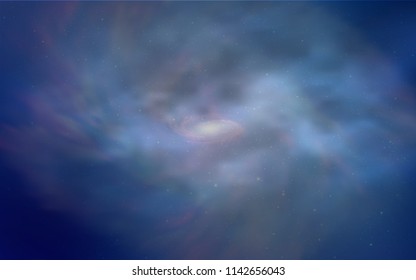 Light BLUE vector background with galaxy stars. Space stars on blurred abstract background with gradient. Best design for your ad, poster, banner.