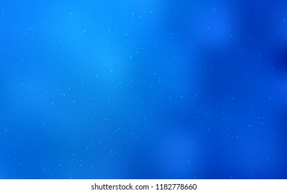 Light BLUE vector background with galaxy stars. Shining colored illustration with bright astronomical stars. Template for cosmic backgrounds.