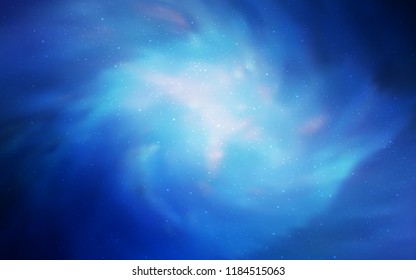 Light BLUE vector background with galaxy stars. Blurred decorative design in simple style with galaxy stars. Pattern for futuristic ad, booklets.