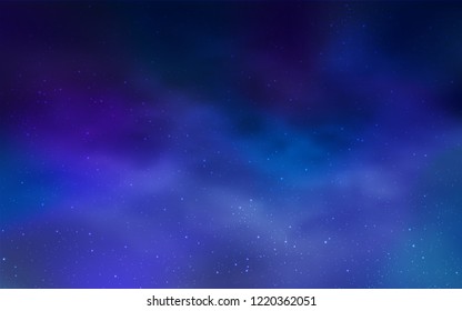 Light BLUE vector background with galaxy stars. Glitter abstract illustration with colorful cosmic stars. Smart design for your business advert.