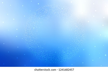 Light BLUE vector background with galaxy stars. Shining illustration with sky stars on abstract template. Best design for your ad, poster, banner.