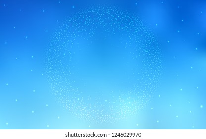 Light BLUE vector background with galaxy stars. Space stars on blurred abstract background with gradient. Pattern for astronomy websites.