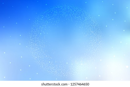 Light BLUE vector background with galaxy stars. Glitter abstract illustration with colorful cosmic stars. Pattern for futuristic ad, booklets.