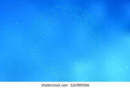 Light BLUE vector background with galaxy stars. Shining colored illustration with bright astronomical stars. Pattern for astrology websites.
