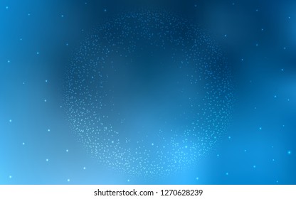 Light BLUE vector background with galaxy stars. Shining colored illustration with bright astronomical stars. Pattern for astronomy websites.