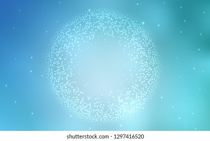 Light BLUE vector background with galaxy stars. Blurred decorative design in simple style with galaxy stars. Smart design for your business advert.