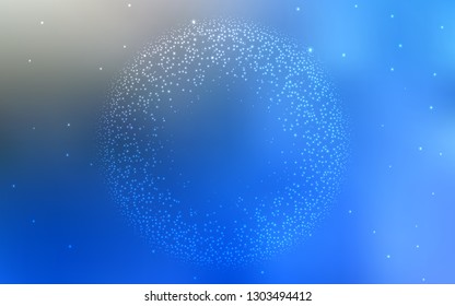 Light BLUE vector background with galaxy stars. Shining colored illustration with bright astronomical stars. Pattern for astrology websites.