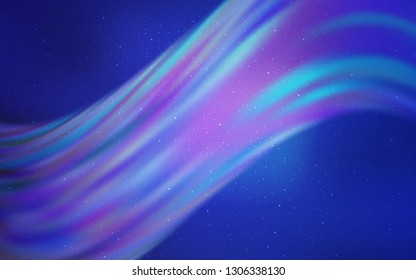 Light BLUE vector background with galaxy stars. Space stars on blurred abstract background with gradient. Smart design for your business advert.