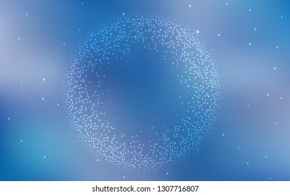 Light BLUE vector background with galaxy stars. Shining illustration with sky stars on abstract template. Template for cosmic backgrounds.