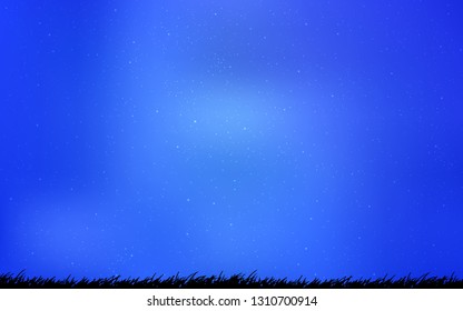 Light BLUE vector background with galaxy stars. Space stars on blurred abstract background with gradient. Smart design for your business advert.