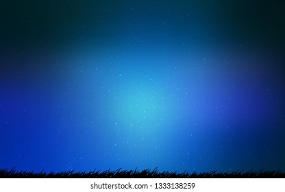 Light BLUE vector background with galaxy stars. Space stars on blurred abstract background with gradient. Best design for your ad, poster, banner.