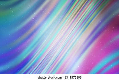 Light BLUE vector background with galaxy stars. Glitter abstract illustration with colorful cosmic stars. Template for cosmic backgrounds.