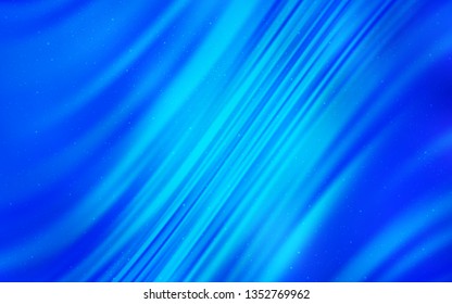 Light BLUE vector background with galaxy stars. Space stars on blurred abstract background with gradient. Best design for your ad, poster, banner.