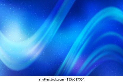 Light BLUE vector background with galaxy stars. Blurred decorative design in simple style with galaxy stars. Template for cosmic backgrounds.