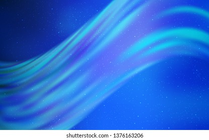 Light BLUE vector background with galaxy stars. Glitter abstract illustration with colorful cosmic stars. Template for cosmic backgrounds.
