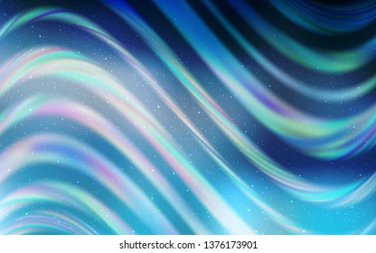Light BLUE vector background with galaxy stars. Shining colored illustration with bright astronomical stars. Template for cosmic backgrounds.