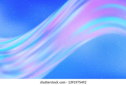Light BLUE vector background with galaxy stars. Shining colored illustration with bright astronomical stars. Smart design for your business advert.