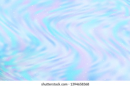 Light BLUE vector background with galaxy stars. Blurred decorative design in simple style with galaxy stars. Best design for your ad, poster, banner.