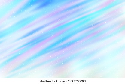 Light BLUE vector background with galaxy stars. Space stars on blurred abstract background with gradient. Template for cosmic backgrounds.