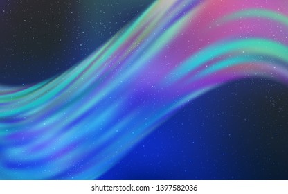 Light BLUE vector background with galaxy stars. Space stars on blurred abstract background with gradient. Pattern for futuristic ad, booklets.
