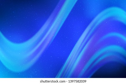 Light BLUE vector background with galaxy stars. Shining colored illustration with bright astronomical stars. Template for cosmic backgrounds.