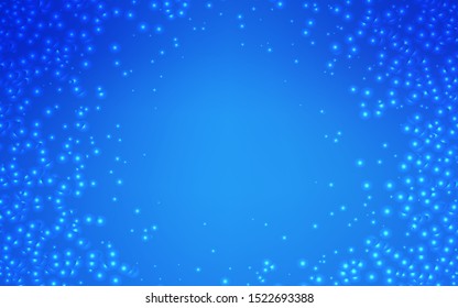 Light BLUE vector background with galaxy stars. Space stars on blurred abstract background with gradient. Template for cosmic backgrounds.