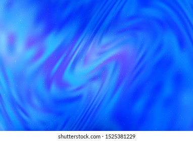 Light BLUE vector background with galaxy stars. Blurred decorative design in simple style with galaxy stars. Template for cosmic backgrounds.