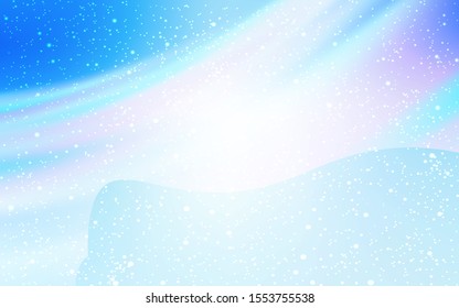 Light BLUE vector background with galaxy stars. Glitter abstract illustration with colorful cosmic stars. Pattern for futuristic ad, booklets.