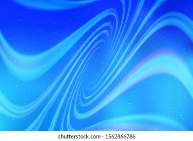 Light BLUE vector background with galaxy stars. Shining colored illustration with bright astronomical stars. Template for cosmic backgrounds.
