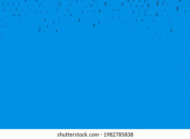 Light blue vector background with gender symbols. Smart illustration in colorful gradient style with gender signs. Template for fasion magazines.