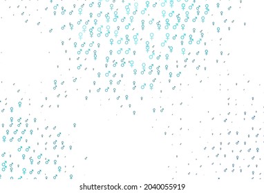 Light blue vector background with gender symbols. Smart illustration in colorful gradient style with gender signs. Simple design for TV commertials.