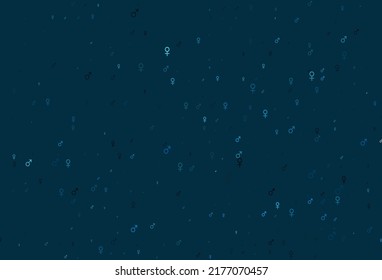 Light blue vector background with gender symbols. Smart illustration in colorful gradient style with gender signs. Modern design for unisex wallpapers.