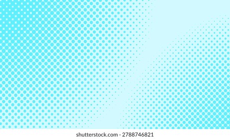Light blue vector background with a halftone pattern of dots fading across the image, creating a dynamic and modern design suitable for various uses. Desktop wallpaper design.