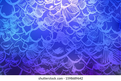 Light BLUE vector background with hearts. Glitter abstract illustration with colorful hearts in romantic style. Pattern can be used for valentine's ad, booklets.