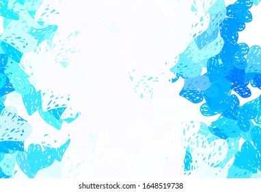 Fondo vectorial AZUL claro con corazones. Ilustración brillante con corazones sobre plantilla abstracta. Patrón de regalos de matrimonio, felicitaciones.