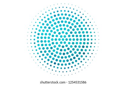 Light BLUE vector background with hexagons. Glitter abstract illustration in hexagonal style. New design for website's poster, banner.