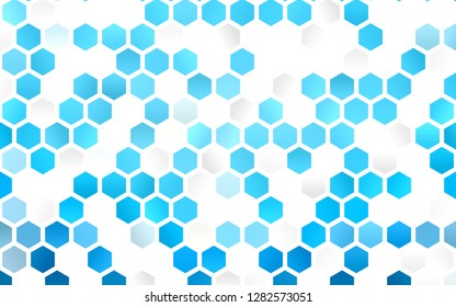 Light BLUE vector background with hexagons. Design in abstract style with hexagons. New design for website's poster, banner.