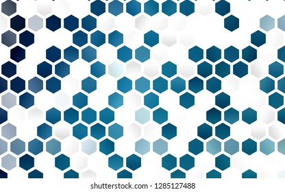 Light BLUE vector background with hexagons. Design in abstract style with hexagons. New template for your brand book.