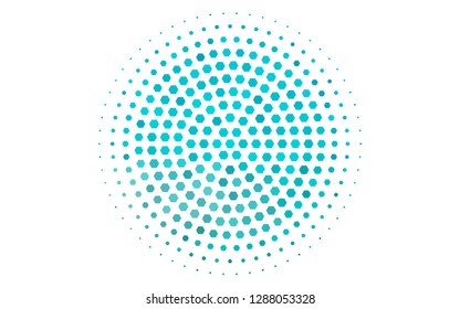 Light BLUE vector background with hexagons. Illustration of colored hexagons on white surface. Pattern for texture of wallpapers.