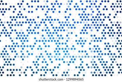 Light BLUE vector background with hexagons. Abstract illustration with colorful hexagons. Pattern for texture of wallpapers.