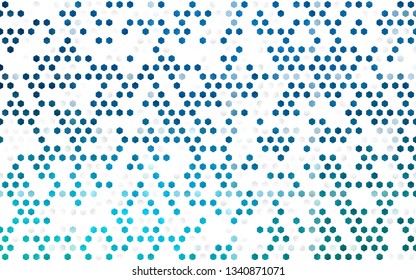 Light BLUE vector background with hexagons. Glitter abstract illustration in hexagonal style. Beautiful design for your business advert.