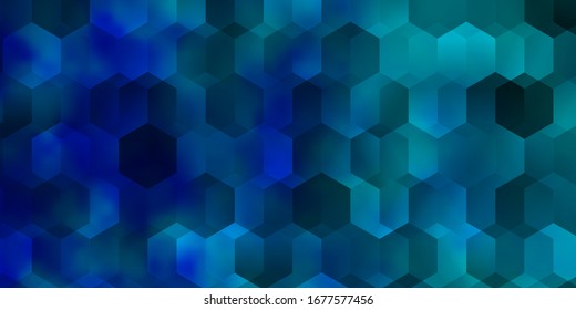 Fondo vectorial AZUL claro con hexágonos. Diseño en estilo abstracto con hexágonos. Patrón para las páginas de destino.
