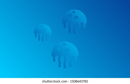 light blue vector background with jellyfish illustration