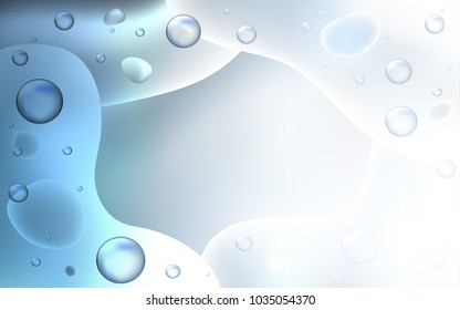 Light BLUE vector background with lamp shapes. Blurred geometric sample with gradient bubbles.  A new texture for your  ad, booklets, leaflets.