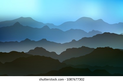 Light BLUE vector background with lamp shapes. Blurred geometric sample with gradient bubbles.  The template for cell phone backgrounds.