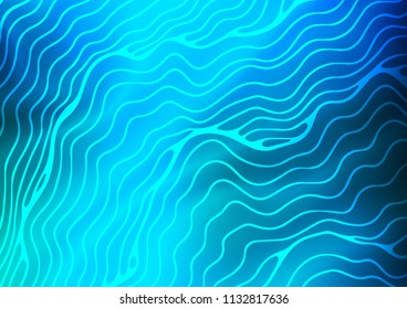 Light BLUE vector background with lamp shapes. Glitter abstract illustration with wry lines. Textured wave pattern for backgrounds.