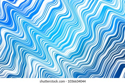 Light BLUE vector background with lava shapes. Glitter abstract illustration with wry lines. The elegant pattern for brand book.