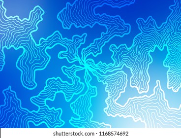 Light BLUE vector background with lava shapes. Shining illustration, which consist of blurred lines, circles. New composition for your brand book.