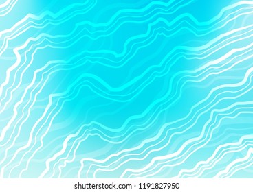 Light BLUE vector background with lava shapes. Modern gradient abstract illustration with bandy lines. The template for cell phone backgrounds.